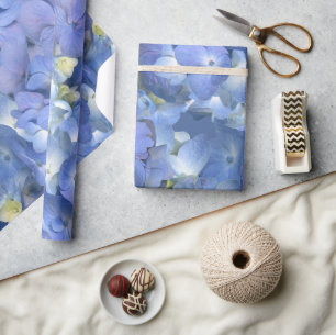 Blue Hydrangeas Blooms Geschenkpapier