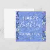 Blue Hydrangeas Blooms Happy Birthday Individuelle (Vorne/Hinten)