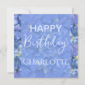 Blue Hydrangeas Blooms Happy Birthday Individuelle (Vorderseite)