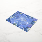 Blue Hydrangeas Blooms Happy Birthday Individuelle Folien Feiertagspostkarte (Gedreht)