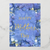 Blue Hydrangeas Blooms Muttertag Folien Feiertagskarte (Vorderseite)