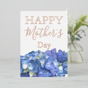 Blue Hydrangeas Blooms Muttertag Folien Feiertagskarte