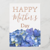 Blue Hydrangeas Blooms Muttertag Folien Feiertagskarte (Vorderseite)