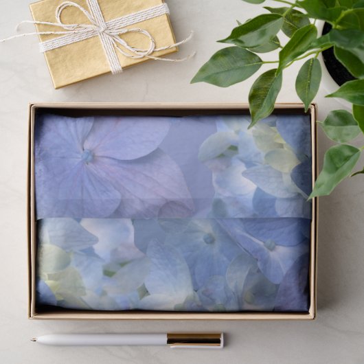 Blue Hydrangeas Blooms Seidenpapier (Geschenk)