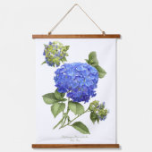 Blue Hydrangeas Blume Botanische Kunst Set 3 Wandteppich Mit Holzrahmen (Vorderseite 3)