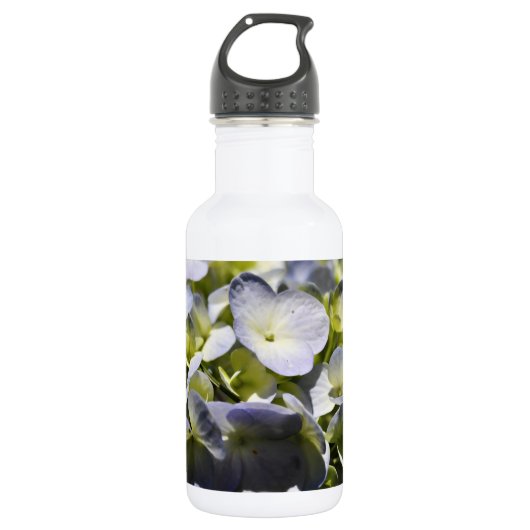 Blue Hydrangeas-Blume Edelstahlflasche (Vorderseite)