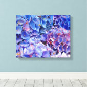 Blue Hydrangeas Blume Foto Print Leinwanddruck (Insitu (Holzboden))