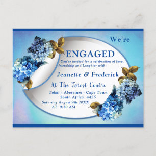 Blue Hydrangeas Blume Verlobung Einladungspostkarte