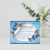 Blue Hydrangeas Blume Verlobung Einladungspostkarte (Stehend Vorderseite)