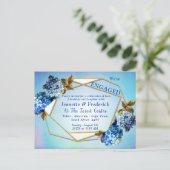 Blue Hydrangeas Blume Verlobung Einladungspostkarte (Stehend Vorderseite)