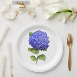 Blue Hydrangeas Botanische Art Paper Teller