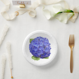 Blue Hydrangeas Botanische Art Paper Teller