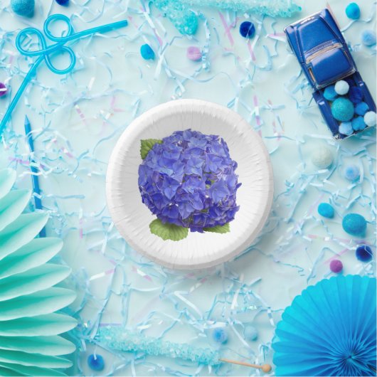Blue Hydrangeas Botanische Art Paper Teller (Party)