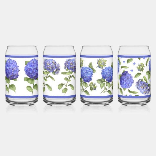 Blue Hydrangeas Botanische Kunst kann Set glass Dosenglas (Links)