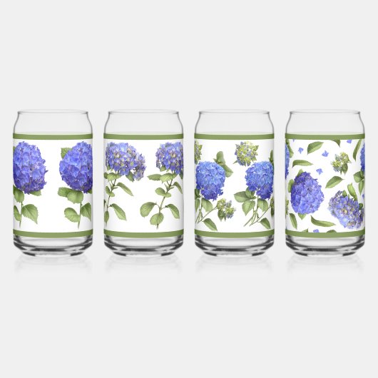 Blue Hydrangeas Botanische Kunst kann Set glass Dosenglas (Links)