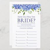 Blue Hydrangeas Brautparty Games (Vorne/Hinten)