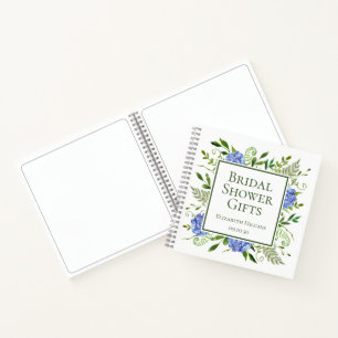 Blue Hydrangeas Brautparty Geschenke Notizblock
