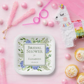 Blue Hydrangeas Brautparty Pappteller (Party)