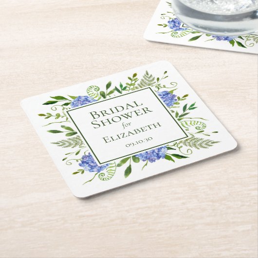 Blue Hydrangeas Brautparty Rechteckiger Pappuntersetzer (angewinkelt)
