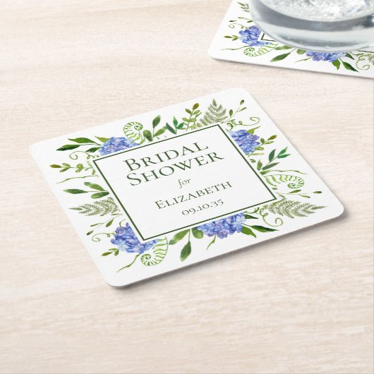 Blue Hydrangeas Brautparty Rechteckiger Pappuntersetzer (angewinkelt)