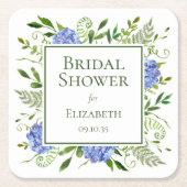 Blue Hydrangeas Brautparty Rechteckiger Pappuntersetzer (Vorderseite)