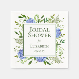 Blue Hydrangeas Brautparty Serviette