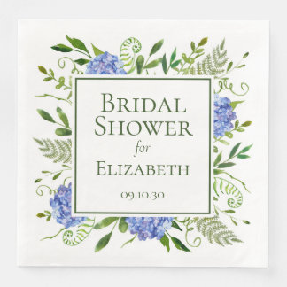Blue Hydrangeas Brautparty Serviette