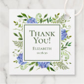Blue Hydrangeas Brautparty Vielen Dank Geschenkanhänger (Rückseite)