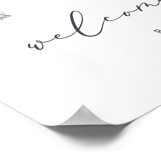 Blue Hydrangeas Brautparty Willkommenspender Poster (Ecke)