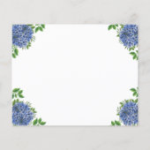 Blue Hydrangeas Bridal Dusche Einladung (Rückseite)