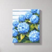 Blue Hydrangeas Bushes Blumengemälde