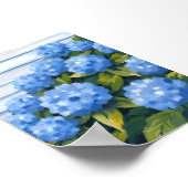 Blue Hydrangeas Bushes Blumengemälde Poster (Ecke)