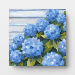 Blue Hydrangeas Bushes Blumenmalerei Art Fotoplatte