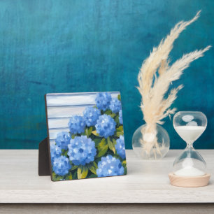 Blue Hydrangeas Bushes Blumenmalerei Art Fotoplatte