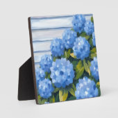 Blue Hydrangeas Bushes Blumenmalerei Art Fotoplatte (Vorderseite)