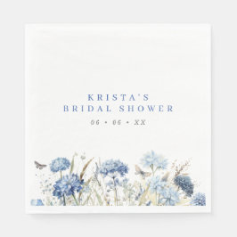 Blue Hydrangeas & Butterfells Brautparty Serviette