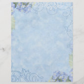 Blue Hydrangeas, Butterfly & Swirl Moderne Blütenb (Vorderseite)