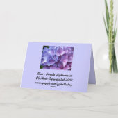 Blue Hydrangeas Card Karte (Rückseite)