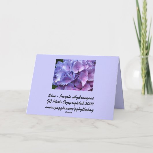 Blue Hydrangeas Card Karte (Rückseite)