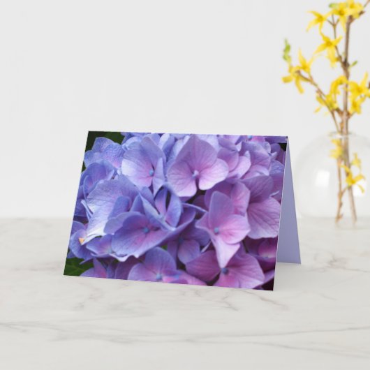 Blue Hydrangeas Card Karte (Gelbe Blume)