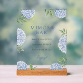 Blue Hydrangeas Classic Border Mimosa Bar Acrylschild (Neutral)