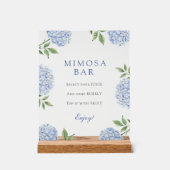 Blue Hydrangeas Classic Border Mimosa Bar Acrylschild (Vorderseite)
