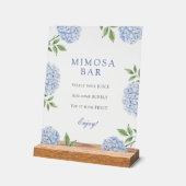 Blue Hydrangeas Classic Border Mimosa Bar Acrylschild (Winkel)