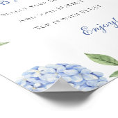 Blue Hydrangeas Classic Border Mimosa Bar Poster (Ecke)