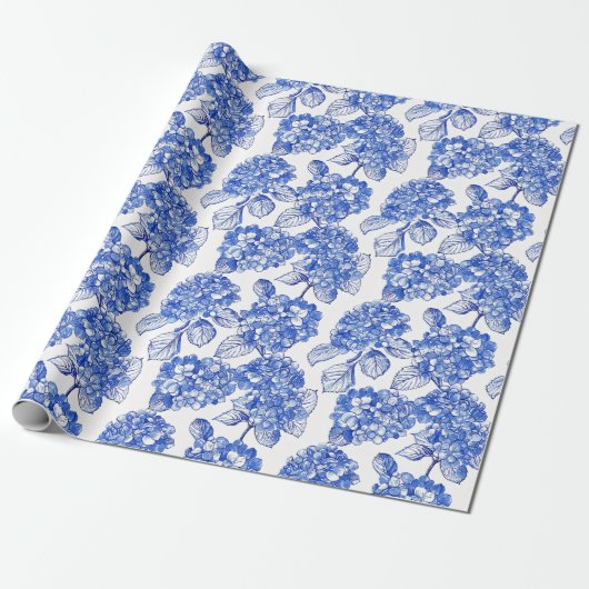 Blue Hydrangeas Collection Geschenk Wrap Geschenkpapier (Ungerollt)