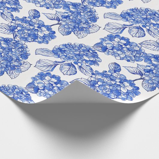 Blue Hydrangeas Collection Geschenk Wrap Geschenkpapier (Ecke)