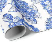 Blue Hydrangeas Collection Geschenk Wrap Geschenkpapier (Rolleneckpunkt)