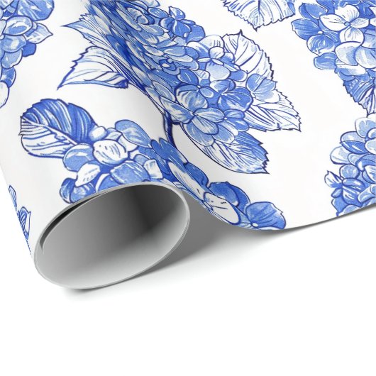 Blue Hydrangeas Collection Geschenk Wrap Geschenkpapier (Rolleneckpunkt)