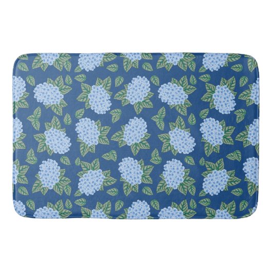 Blue Hydrangeas Custom Bath Mat Badematte (Vorderseite)