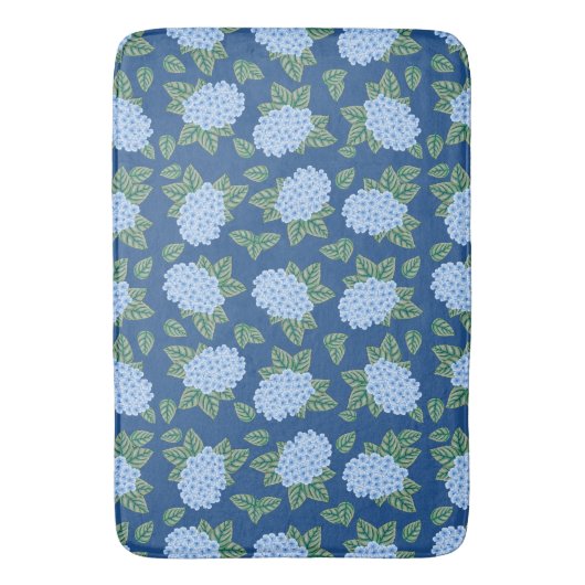 Blue Hydrangeas Custom Bath Mat Badematte (Vorderseite Vertikal)